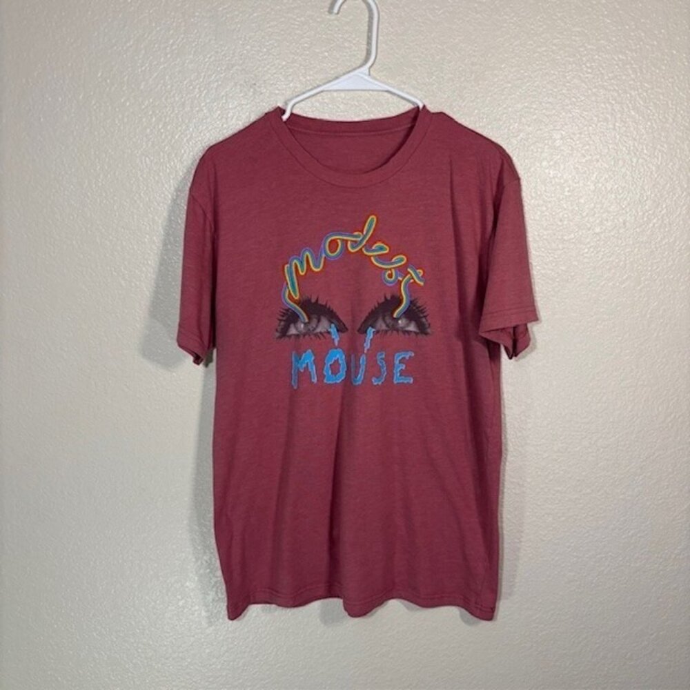 Modest Mouse T Shirt Medium 2018 Tour Concert Rainbow Vision Mauve Red
